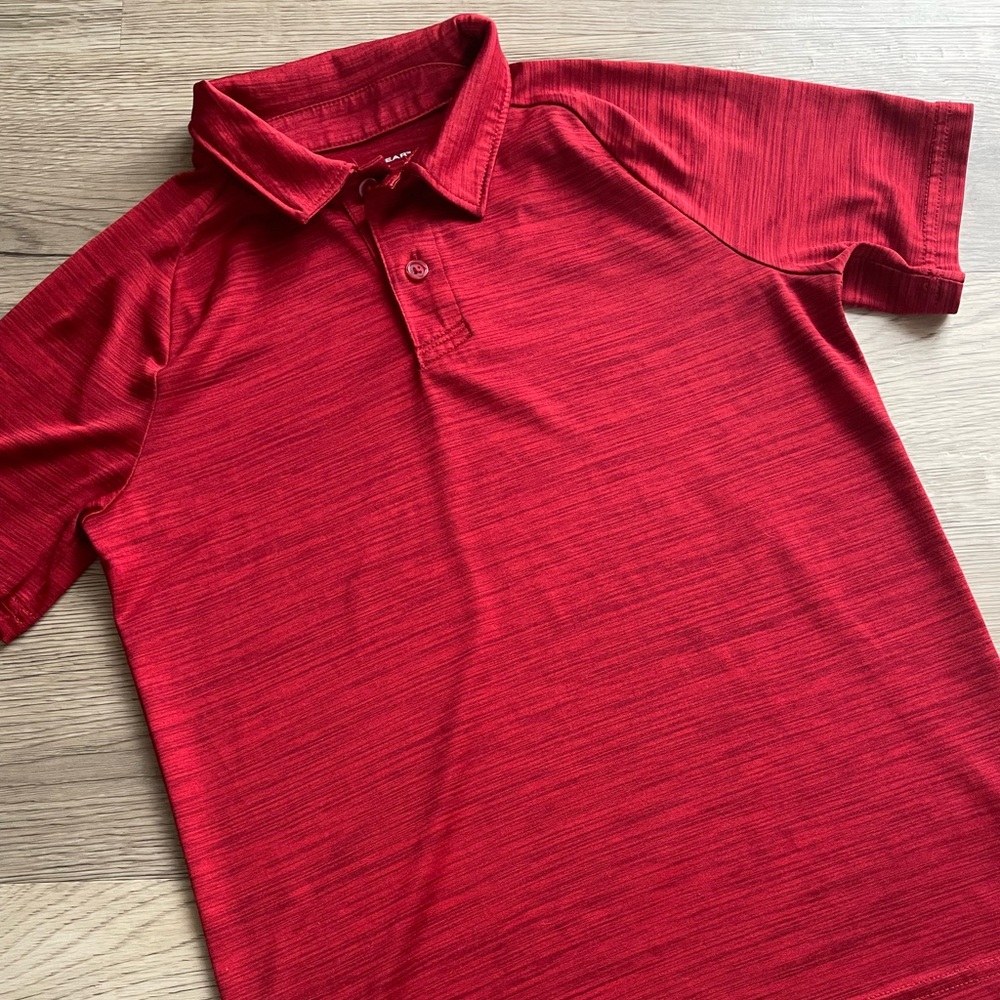 3/$30 | Tek Gear Dry Tek | Red Heather Performance Polo for Boys | M (10-12) - Picture 3 of 8